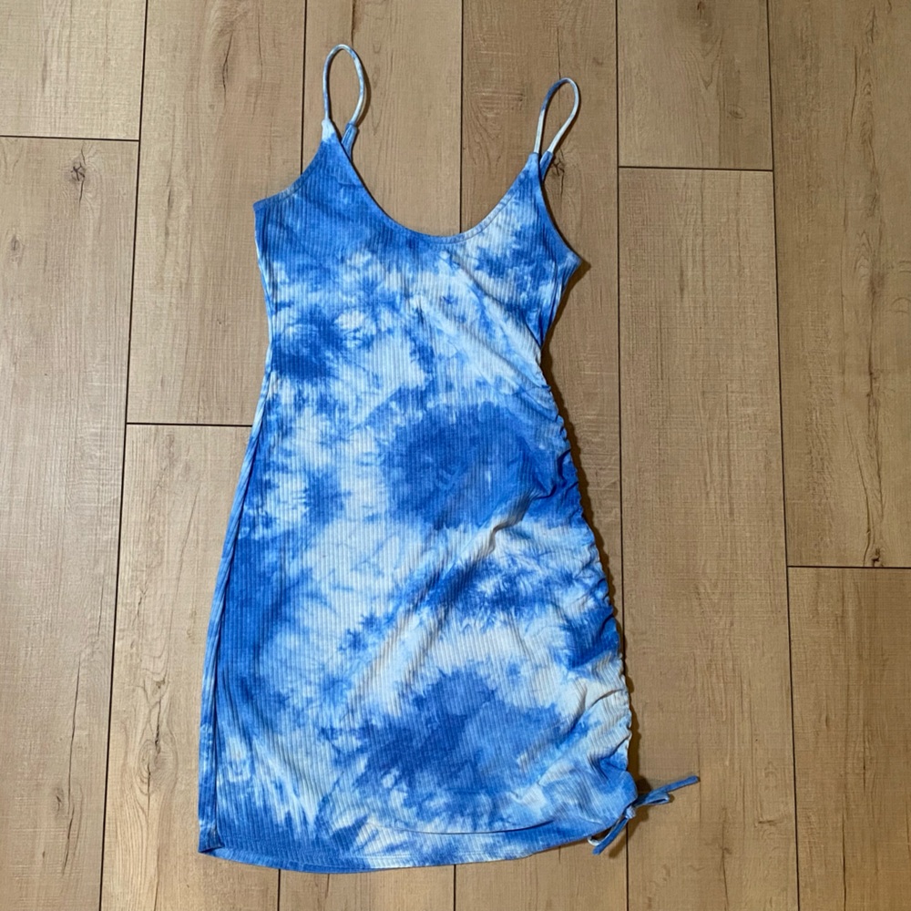 Lovers + Friends Blue Tie-Dye Mini Dress